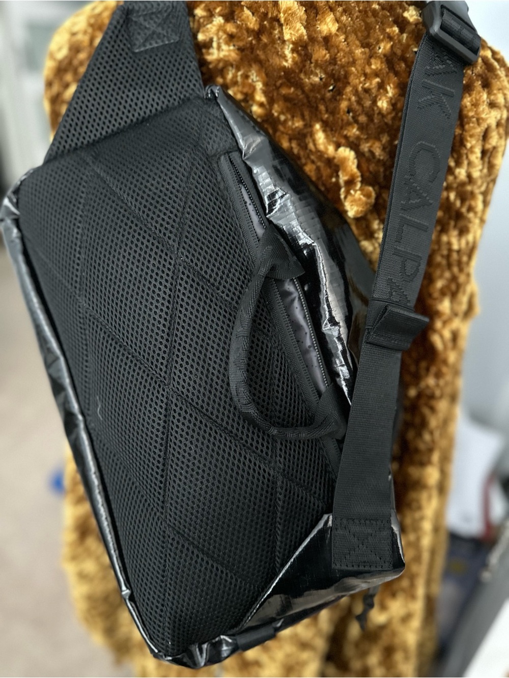 Calpak Black Glossy Terra Sling Bag in Obsidian - Picture 9 of 9
